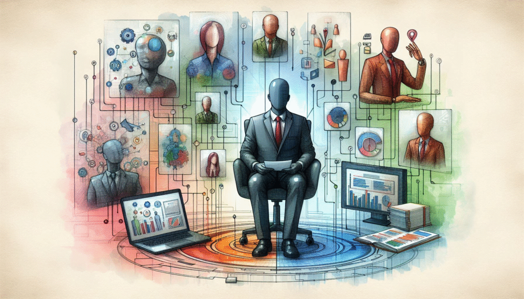 An illustration of a project team collaborating under effective human resource management practices.