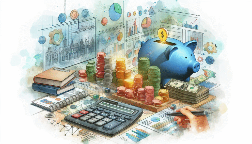 An illustration representing the concept of controlling and optimizing project costs.