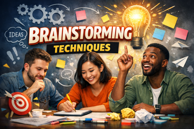 Group brainstorming with creative ideas