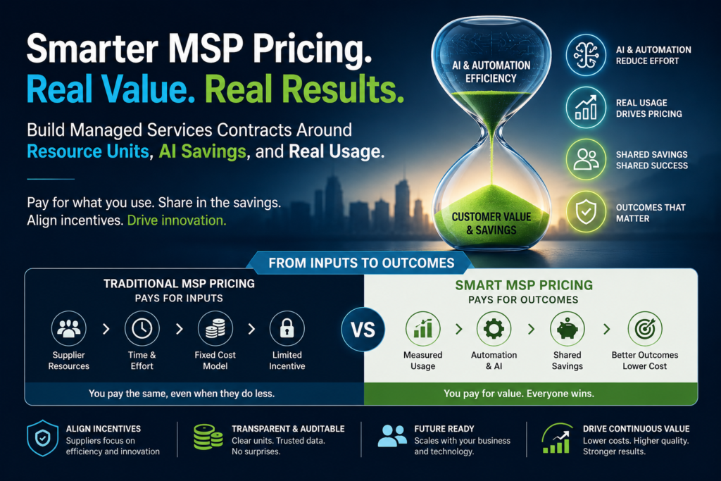 MSP Pricing: How to Build a Managed Services Contract Around Resource Units, AI Savings, and Real Usage